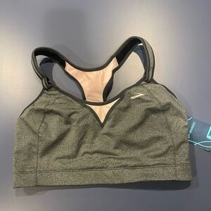 Brooks Charcoal and Baby Pink Sports Bra